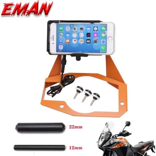 Motorcycle Support CNC Mobile Phone Holder Navigation GPS Plate Bracket Accessories For 1050 1090 1190 Adventure ADV 22/12mm