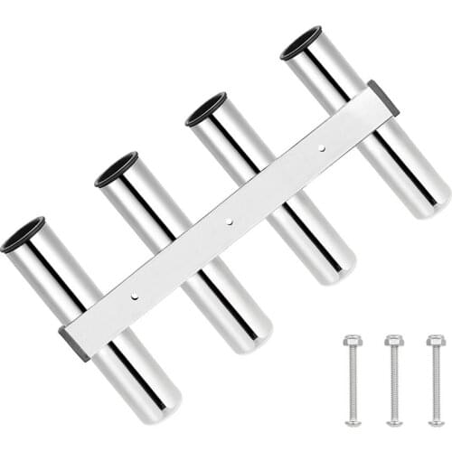 Fishing Rod Holder 4 Tubes Link 316 Stainless Steel Fishing Rod Rack Socket For Angling Fishing box Mirror Polishing Kayak Boat
