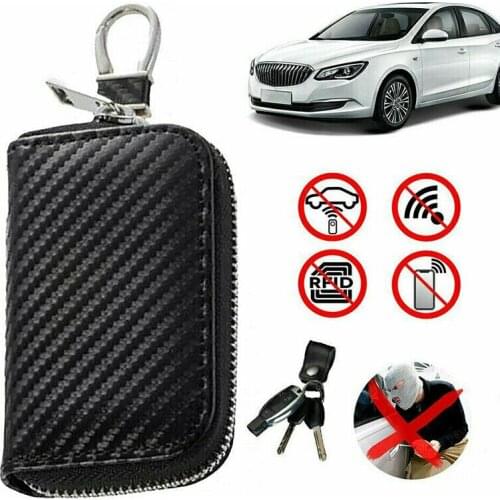 PU Leather RFID Key Fob Protector Pouch Bag Anti-Theft RFID Blocking Case