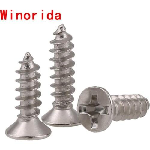 GuHua Galvanized Cross Countersunk Head Self Tapping Screw KA Phillips Flat Head Electronic Mini Screws M2M2.3M2.6M3 500Pcs