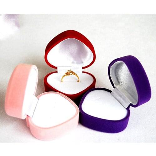 HOSENG 20Pcs Pink Purple Red Ring Box Velvet Earring Case Fashion Jewelry Display Packaging Wedding Ring Flannel Case HS_307