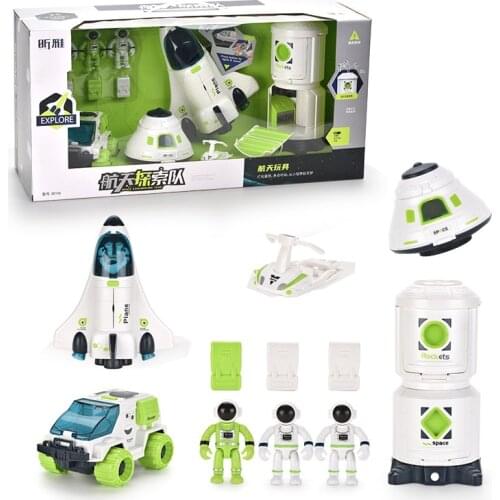 Space Satellite Toy Set Exploration Rocket Shuttle Universe Aviation Model Pretend Play Simulation Educational Toys For Children