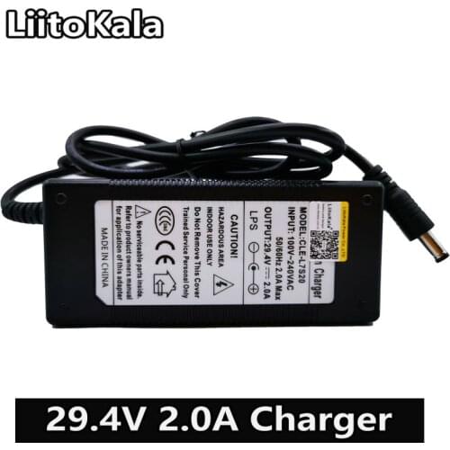 LiitoKala High quality 29.4 V 2A electric bicycle lithium battery charger for 24 V 2A lithium battery RCA connector charger