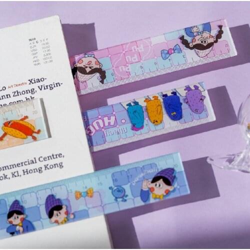 1PC 20cm Kawaii Girls Acrylic Straight Ruler Sewing Design Ruler Templates Rulers School Office Stationery Ruler Supply