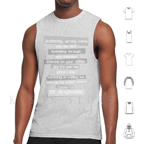 Mrbbbb Tank Tops Vest Sleeveless Mr Brightside The Killers Killers Brandon Flower Music Album Rock Black Red Songs Band New