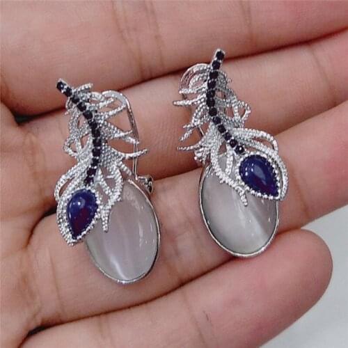 Retro Fashion Earrings Phoenix Tail Earrings versatile temperament charming birthday gift