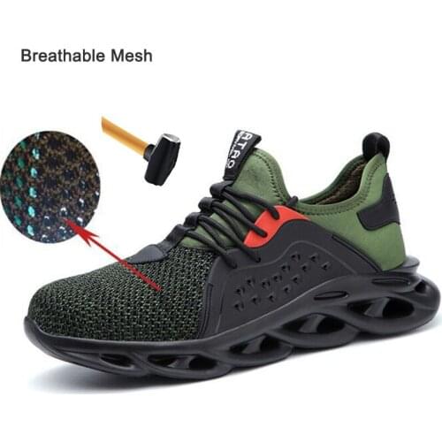 Steel Toe Cap Men Safety Shoes Work Sneakers Men Women Boots Breathable Durable Smash-proof Lightweight Puncture Resistant Shoes