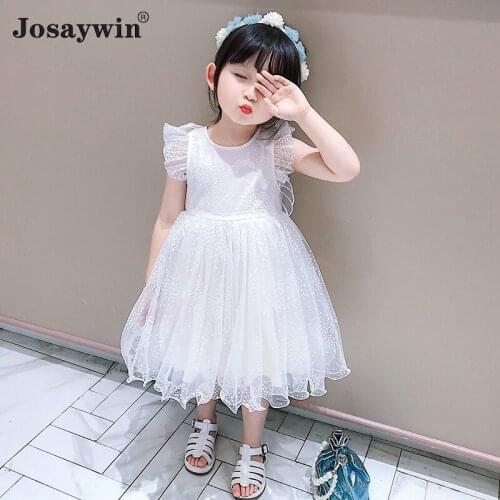 2021 New Style Kids Dress for Girls Mesh with Wing Girl Dress Vestidos Casual Dance Party Princess Girl Dresses Children Clothes