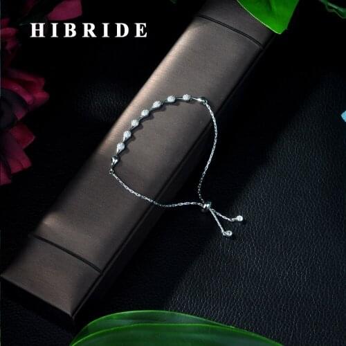 HIBRIDE top new fashion Luxury ashlar shape Wedding bracelet New Energy bracelet For Woman free shipping B-52