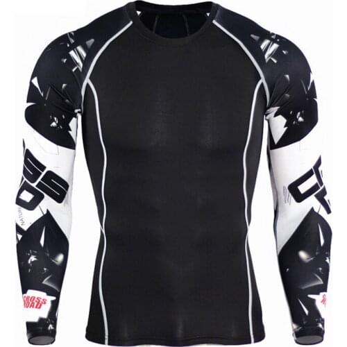 New Autumn And Winter Print 6 Colors OF-Neck Thermal Underwear Tops Mens Bottoming Shirt Long-Sleeve Stretch Fitness Clothing