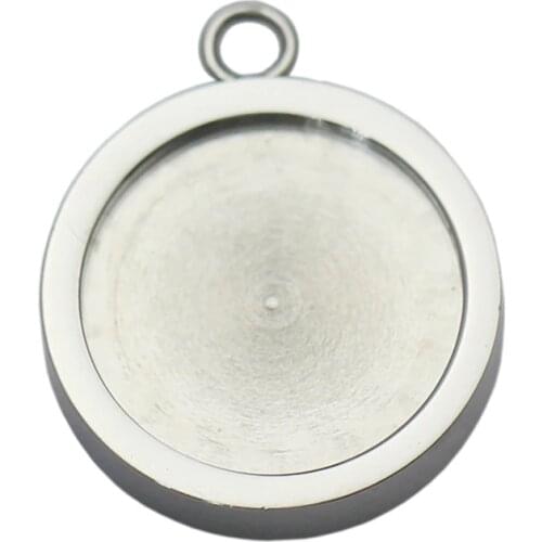 Beadsnice New Arrival Stainless Steel Pendant Fitting Blank Bezel Settings Cabochon Base Loop DIY Jewelry Making Wholesale Trays