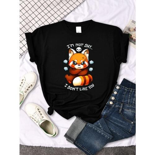Adorable Angry Fox Carton Fashion Style Print Women Tops Shirts Casual o-Neck Tops Plus Size Tee Shirts Summer Womens T Shirt
