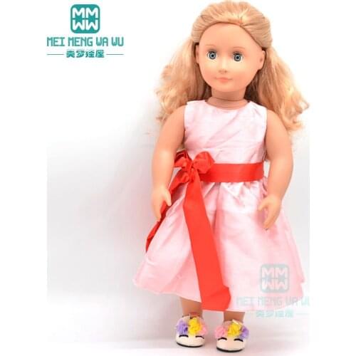 Clothes for doll fit 43 cm toy new born doll baby american doll Dress bow-knot gitrl toys Birthday