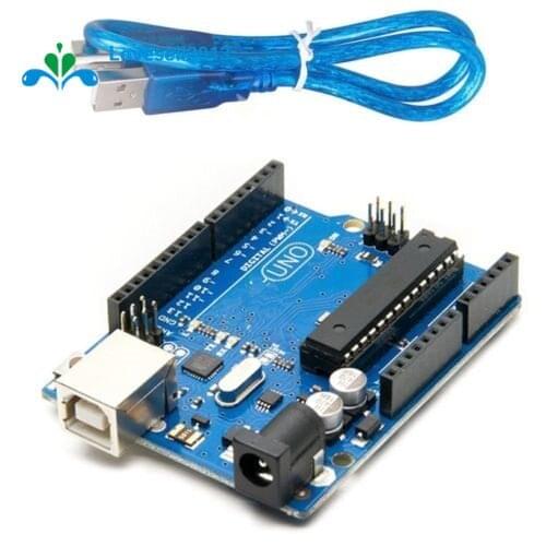 UNO R3 MEGA328P CH340G CH340 Board for Arduino I/O ISP ATMEGA16U2 Buzzer Microcontroller 3.3V/5V DC + USB Cable