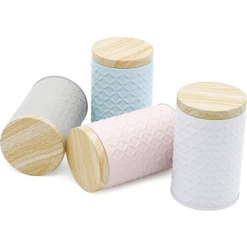 Empty Iron Box Candy Storage Box Wedding Jewelry Pill Cases Wood Grain Cover Vintage Dust-proof Food Grade Packing Tin Organizer