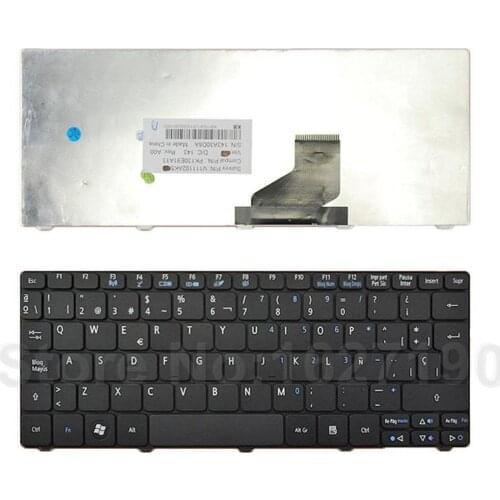 SP/Spanish Laptop Replacement Keyboard for ACER Aspire ONE D260/GATEWAY LT21 BLACK Repair Computer Notebook Keyboards