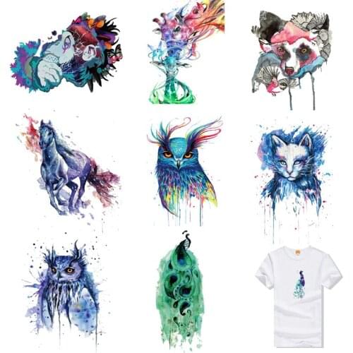 Iron-on Transfers for Clothing Patches Clorhing Stickers Stripe Dress Diy Animals Patch Vinyle Adhesive Flex Fusible Transfer C