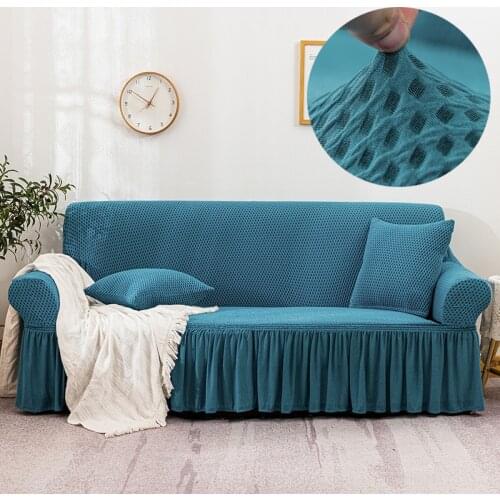 Turkey Elastic Sofa Cover For Living Room Plaid Stretch Sectional Slipcovers Solid Color Sofa Couch Cover L shape 1-4-Seater