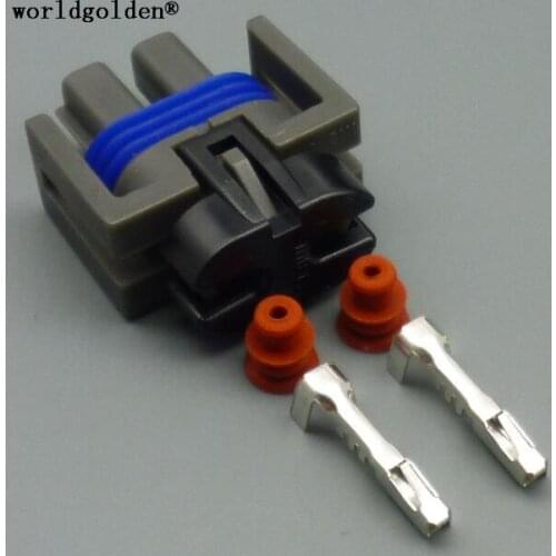 Worldgolden 2 Pins waterproof wiring connector plug Automotive Connectors male part of 12162017