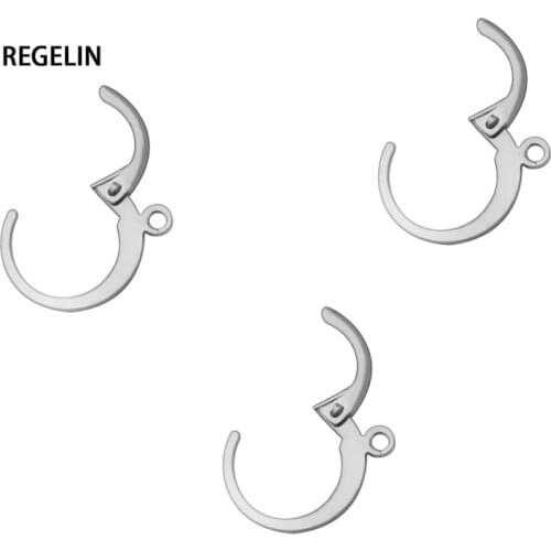 REGELIN Stainless Steel French Earring Hooks Clasps Settings Base Settings for DIY Earrings Jewelry Making Accessories 20pcs