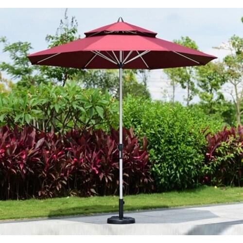 2.7 meter sliver painted aluminum outdoor sun umbrella patio covers garden parasol sunshade ( no base )