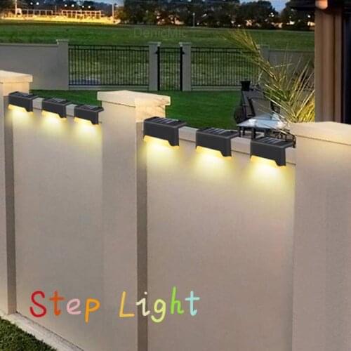 1/4/8X Solar Powered Fence Deck Lights Wall Step Stairs LED Outdoor Waterproof Lamp Garden Decro Lamp Step Light Landscape Light