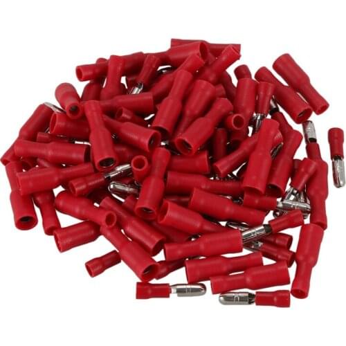 100 Pcs Insulated Female & Male Bullet Wire Connector Crimp Terminal Set 22-16AWG