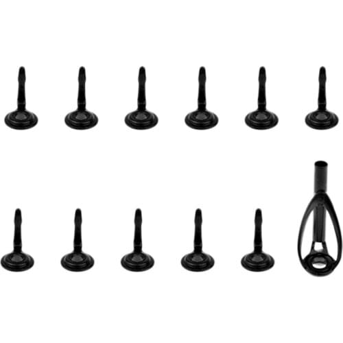 12pcs Fishing Rod Guide Top Tip Eye Ring Rod Repair Kit for Rod Building Stainless Steel Frame