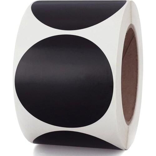 2" 500 PCS Black Blank Adhesive Coding Stickers Round Circle Dots Permanent Self-adhesive Sticks Set New