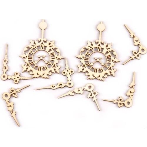 8pcs Vintage Clock Pattern Wood Slices Craft DIY For Home Wooden Decoration Scrapbooking Wooden Embellishment 50-84mm M1877