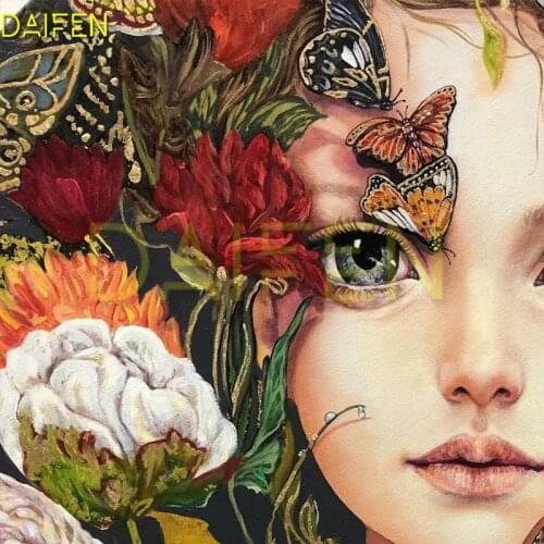 Full Round Diamond painting butterfly lily Full Square Diamond mosaic Girl rose peony 5D DIY Diamond embroidery Cross stitch eye