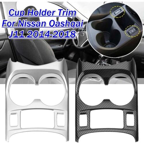 Car Interior Trim Molding Cup Holder Trim Cover For Nissan Qashqai J11 2014-2018 6 Style Shift Box Panel Cover Carbon Look