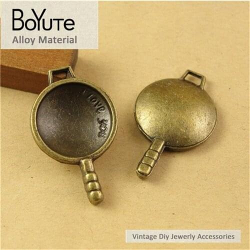 BoYuTe (60 Pieces /lot) 29*18MM Antique Bronze Plated Zinc Alloy Materials Pan Pendant Charms Diy Jewelry Findings Accessories