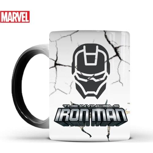 Disney Mark Cup Avengers Iron Man Color Changing Ceramic Cup Marvel Series Home Office Coffee Cup Milk Cup Magic Cup
