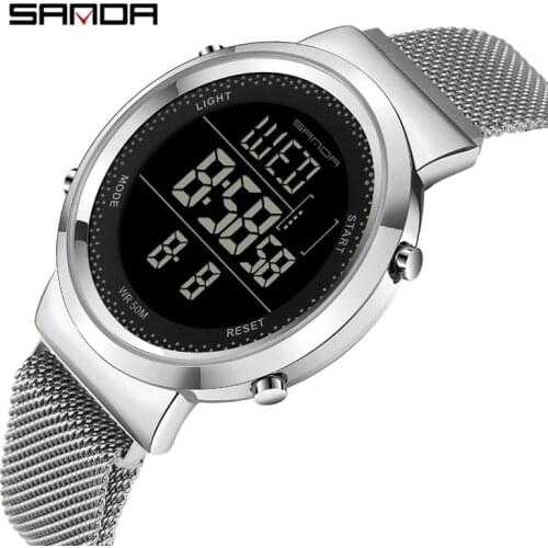 2020 Sanda Brand Lover Watches Men Women Fashion Couple Dress Digital Sport Male Clock Waterproof Gold Watch Relogio Masculino