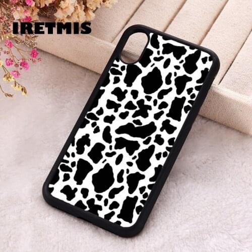 Iretmis 5 5S SE 2020 phone cover cases for iphone 6 6S 7 8 Plus X Xs Max XR 11 12 MINI Pro Soft Silicone TPU Cow Print
