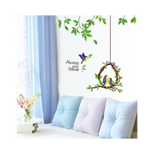 DIY Always and Forever Quotes Modern Wall Decals Stickers Birds Wall Sticker for Kids Room Home Decoration Poster 3D Wallpaper