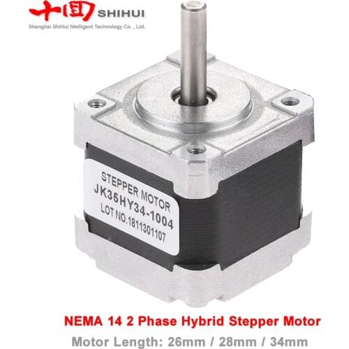 NEMA 14 35 Hybrid Stepping Motor Step Angle 1.8° 26/28/34mm 4 Lead For 3D Printers Robots Textile And Medical Machinery