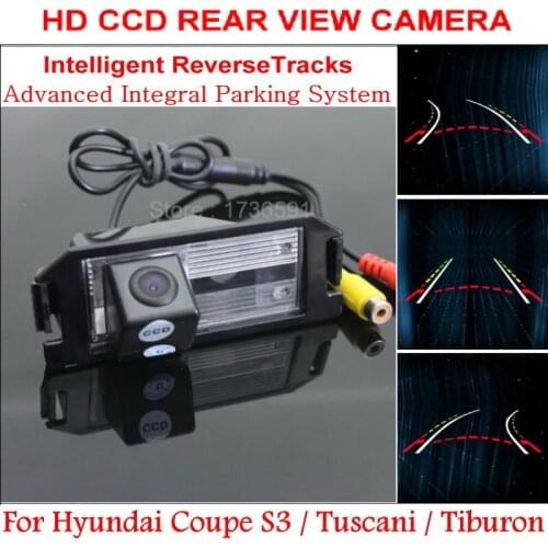 FOR Hyundai Coupe S3 Tuscani Tiburon 2002~2008 Intelligentized Dynamic Trajectory HD CCD Parking Tracks Backup Rear view Camera