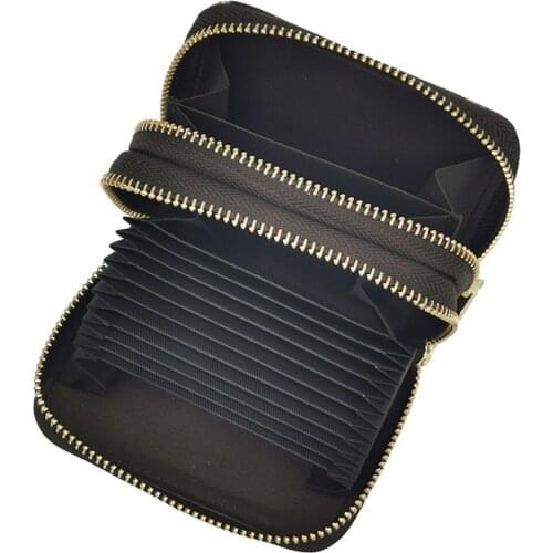 Fashion Women Business Card Holder Pu Leather Zipper Wallet Bag Coin Purse Girl Money Bag Credit/id/bank Card Holder Case Handba