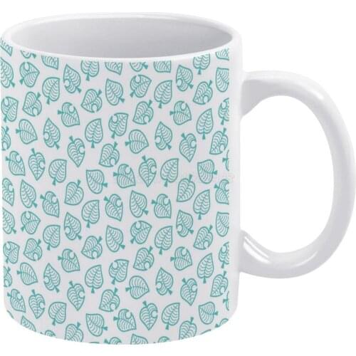 Aloha Pattern Tropical Green White Mug Vintage Mug New Unisex Size Mug Nintendo Switch New Leaf New Horizons Animal Crossing N