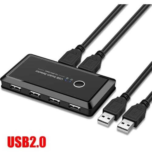 KVM Switch Box 2 Computers Sharing 4 USB Devices for Keyboard Scanner Projector GDeals
