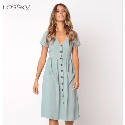 Голубые летние платья LOSSKY China At AliExpress