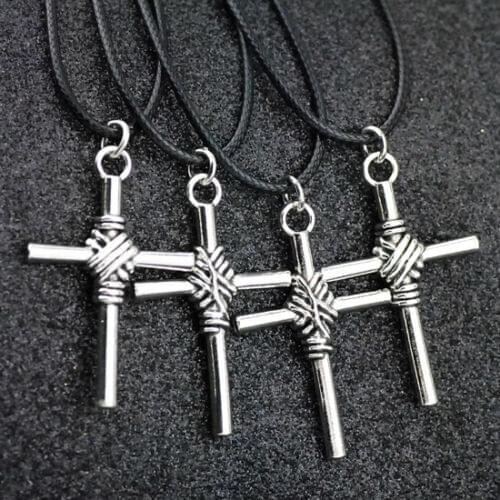 Fashion men womens jewelry Lots 10pcs cool Retro Cross Pendants necklaces Alloy Charms HJ24