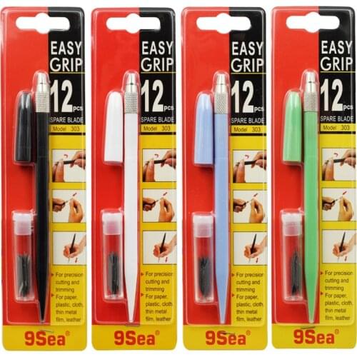 Steel Hobby Knife Set 12 Pcs Spare Blade Engraving Pen Precision Cutting Trimming Carving Craft Tools School Supplies F5015