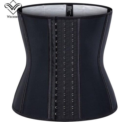 Wechery Women Waist Trainer Sport Sweat Slimming Shaper Steel Bones Tummy Modeling Straps Plus Size Sauna Belly Reducing Belt
