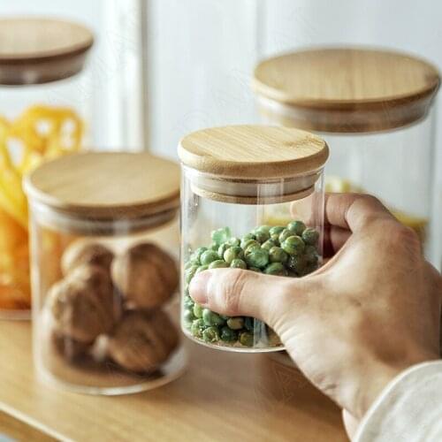 Simplicity Glass Storage Jars with Lid Seal Cereal Dispenser Living Room Desktop Snacks Organizer Home Decoration Ornaments