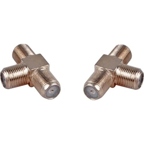 10-Pack 3-way F-Type Coax Cable Splitter Combiner Female to 3 Female for Video VCR Antenna TV Cable Satellite,silver