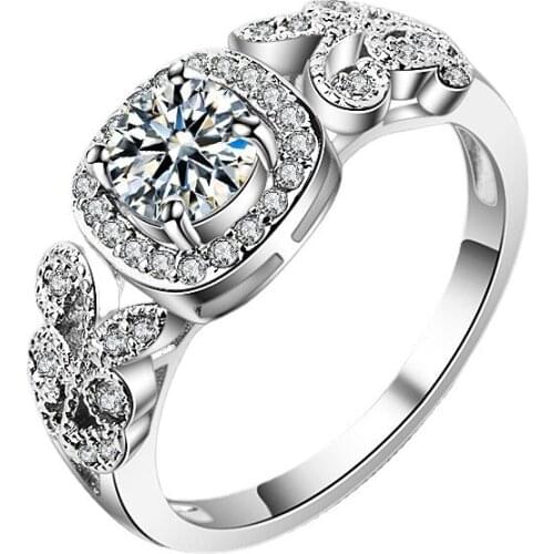 Luxury 925 Silver Jewelry Rings Inlaid AAA Zircon Gemstones Charm Finger Ring for Women Wedding Party Gift Accessories Wholesale