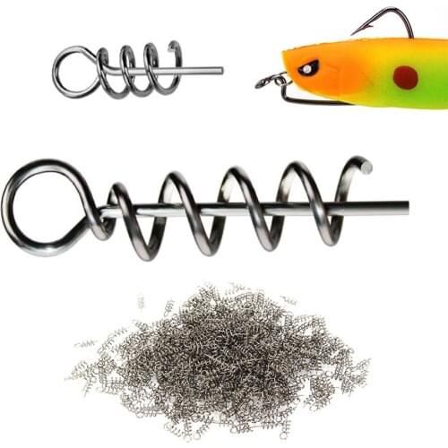 3.5CM/1.5cm Fishing Hook Centering Pins Spiral Fishing bait Steel Spring Crank Lock for Soft Lure Fishing Accessories